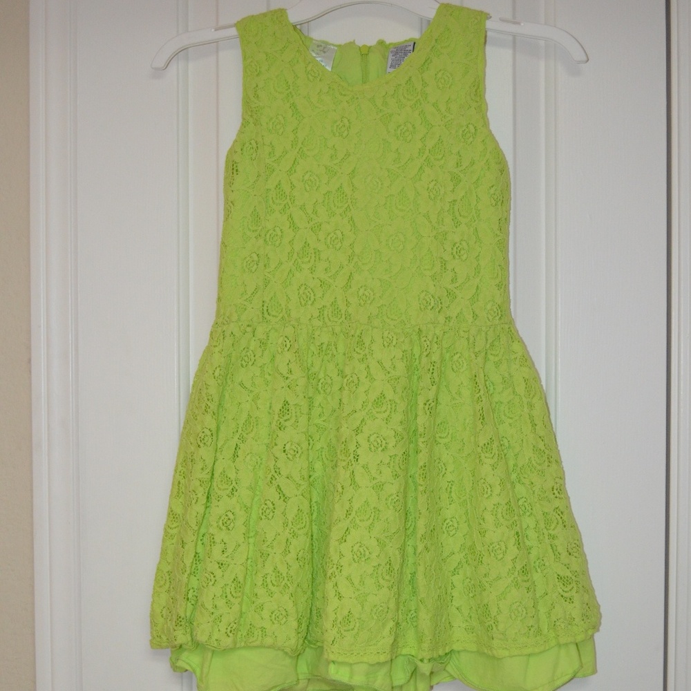 Girls Dress size 8, lime green